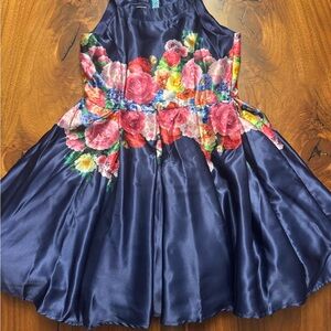 Chasing Fireflies Navy Floral Kids Dress